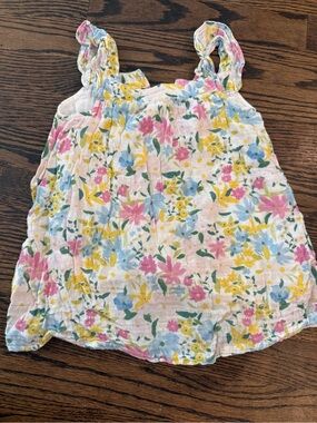 Angel Dear Floral Ruffled Strap Tank Top - Pink, Yellow, Blue